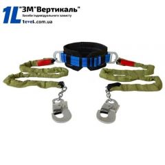 Пояс безлямковий запобіжний ПБ-1 з двома стропами ланцюговими та карабінами К20