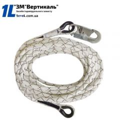 Фал страхувальний із плетеного шнура 12 м. з карабіном К20 + петля